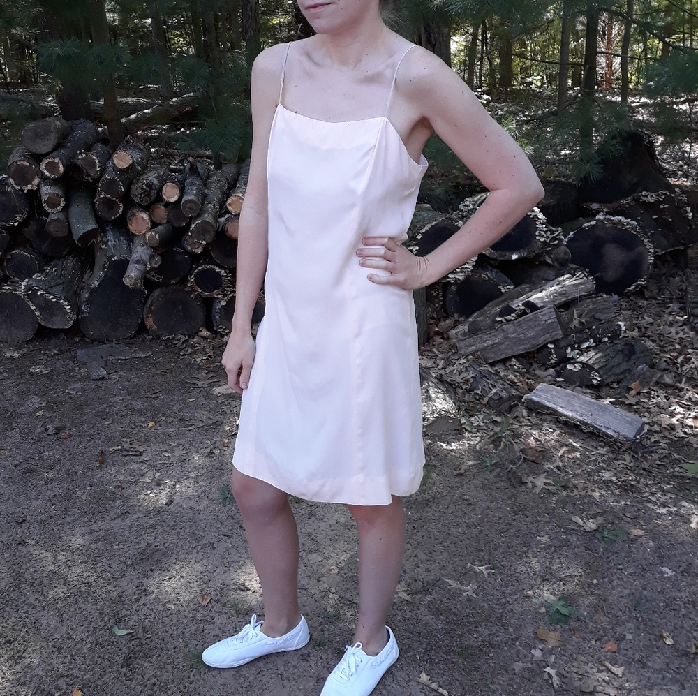 70s Carlye Slip Dress Pink Union Tag Feminine Girly Romantic - Picture 3 of 9